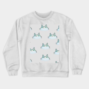 Angry Cats Wearing Masks Pattern Graphic illustration Crewneck Sweatshirt